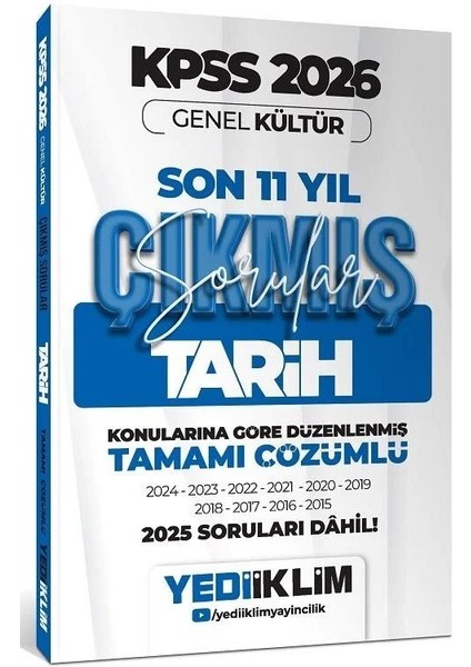 Yediiklim 2026 Kpss Tarih Çıkmış Sorular Son 11 Yıl Konularına Göre Çözümlü
