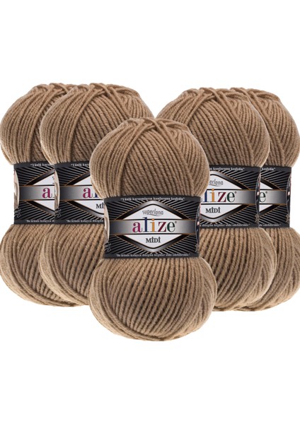 Süperlana Midi Yünlü Iplik / 466 Kahve/Orta Kalın / El Örgü Ipi/ Kazak,Yelek,Atkı İçin Uygun