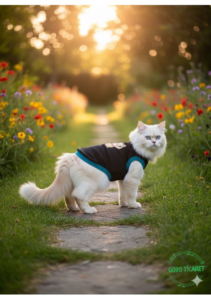 Sarı Kedi Baskılı Kışlık Siyah Kedi Köpek Kıyafeti Elbisesi fiyatları