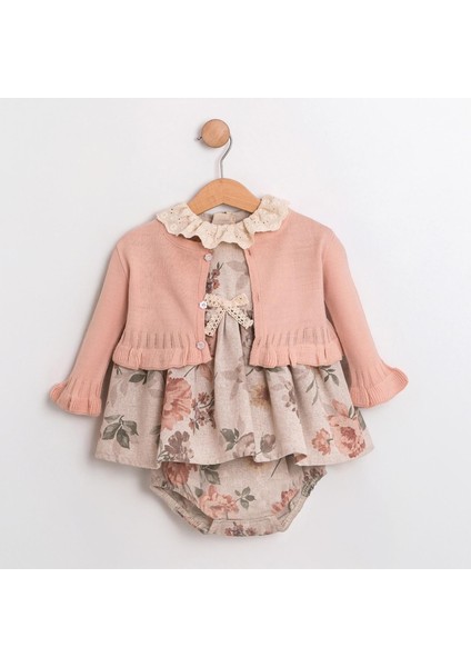 Kız Bebek Ceketli Güpürlü Donlu Elbise Takımı MAR-155-1 fiyatları