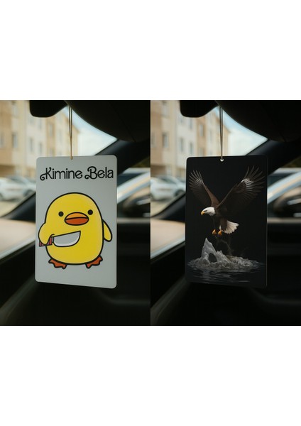 Kimine Bela Kimine Fena ve Kartal - Ikili Oto Kokusu - Dekoratif Araç Kokusu ve Aksesuarı