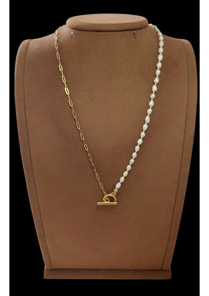 Doğal Inci Kolye, Paslanmaz Çelik Zincir ve O-T Kapama Kombinli fiyatları