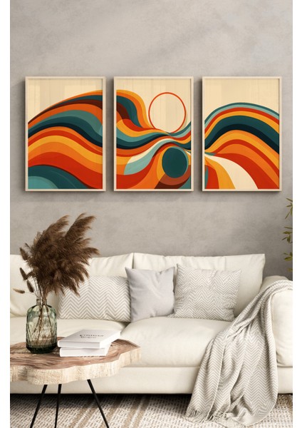 Ahşap Çerçeveli Mdf Tablo Seti Salon ve Oturma Odası Için ÇT3093 23 x 32