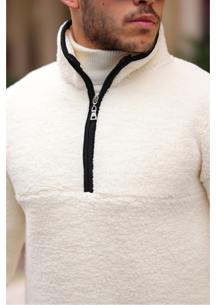 Yarım Fermuarlı Peluş Sweatshirt fiyatları