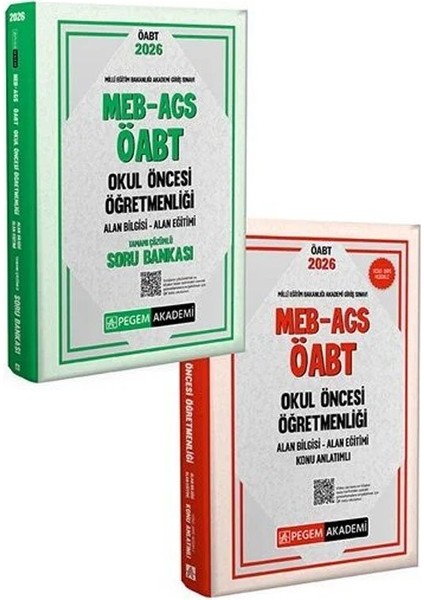 Pegem 2026 Öabt Meb-Ags Okul Öncesi Öğretmenliği Konu Anlatımlı + Soru Bankası 2 Li Set