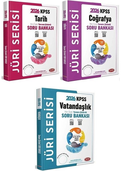 Data 2026 Kpss Tarih + Coğrafya + Vatandaşlık Jüri Soru Bankası 3 Lü Set