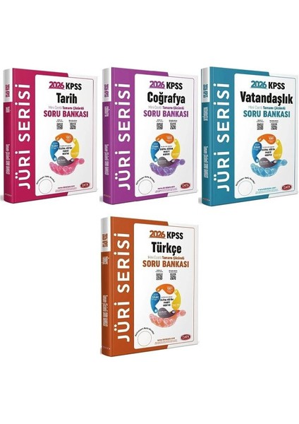 Data 2026 Kpss Tarih + Coğrafya + Vatandaşlık + Türkçe Jüri Soru Bankası 4 Lü Set Data Yayınları