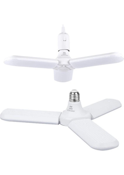 PM-24464 E27 Duy 60W 3 Kollu Pervane Beyaz LED Ampul