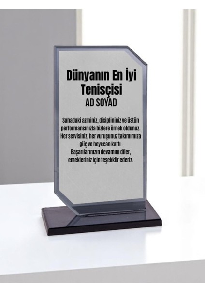 Tenisçi Hediyelik Plaket Ödül Başarı Plaket Tenis Hediyesi
