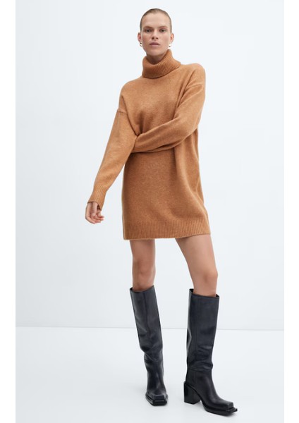 Balıkçı Yaka Dokuma Elbise modelleri