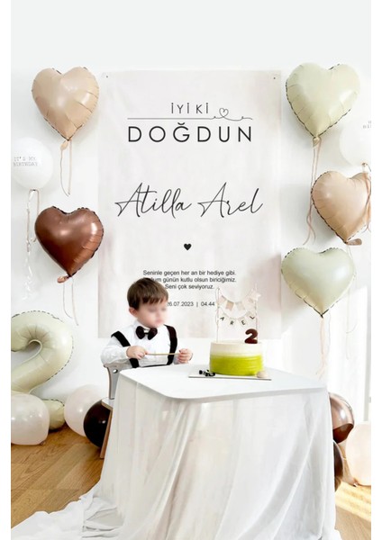 Büyük Ebat Kişiye Özel Kumaş Doğum Günü Happy Birthday Iyi Ki Doğdun Duvar Örtüsü Panosu Flaması
