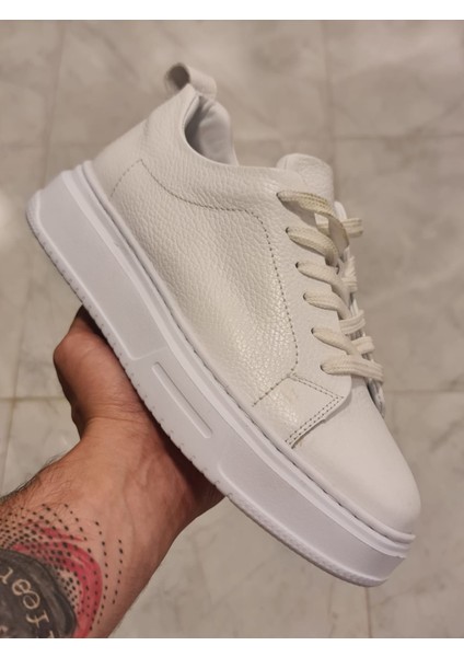 Hakiki Deri Sneaker Kalın Kaymaz Taban 2 Renk Anılbey Garantili Hakiki Deri
