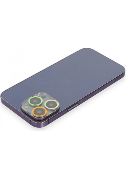 iPhone 12 Pro Renkli Kamera Lens Koruma Cam - Sarı-Turuncu fiyatları