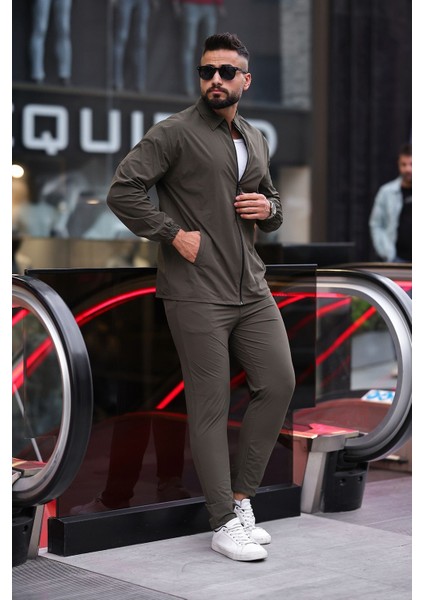 Gömlek Yakalı Fermuarlı Takım