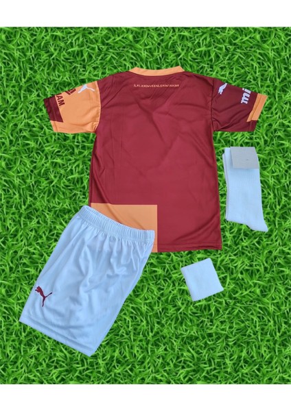 2026 Yeni Sezon Isimsiz Galatasarây.parçalı Çocuk Taraftar Forması Bileklik Maske Hediye