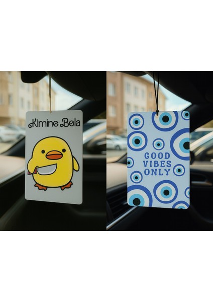 Kimine Bela Kimine Fena ve Nazar Boncuğu - Ikili Oto Kokusu - Dekoratif Araç Kokusu ve Aksesuarı