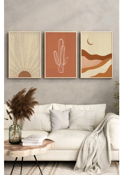 Ahşap Çerçeveli Mdf Tablo Seti Salon ve Oturma Odası Için ÇT3095 23 x 32 modelleri