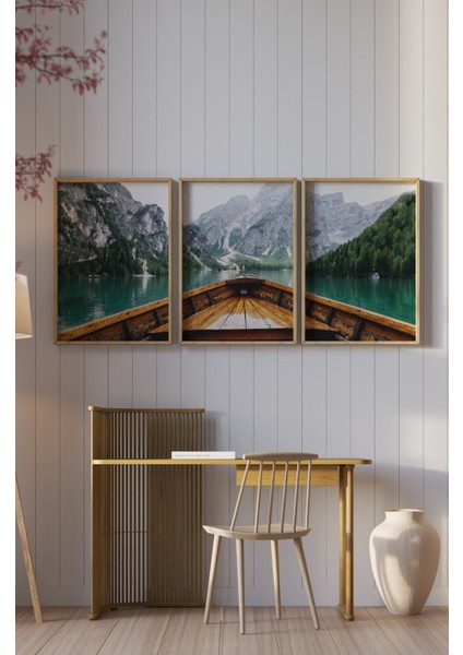 Ahşap Çerçeveli Mdf Tablo Seti Salon ve Oturma Odası Için ÇT3091 23 x 32 fırsatları