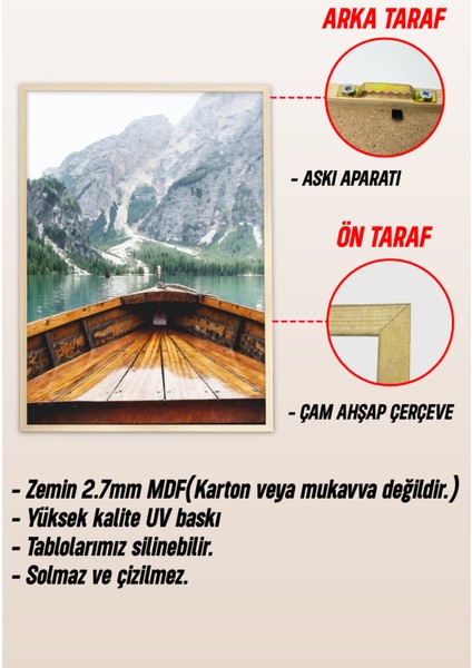 Ahşap Çerçeveli Mdf Tablo Seti Salon ve Oturma Odası Için ÇT3091 23 x 32