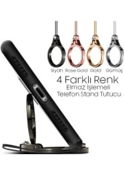 Elmas Işlemeli Standlı Yüzük Telefon TUTUCU-(5775) - MRK6657-6278