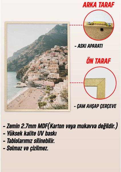 Ahşap Çerçeveli Mdf Tablo Seti Salon ve Oturma Odası Için ÇT3097 23 x 32