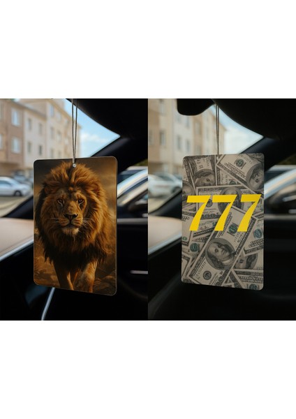Aslan ve Dolar Manifest 777 - Ikili Oto Kokusu - Dekoratif Araç Kokusu ve Aksesuarı