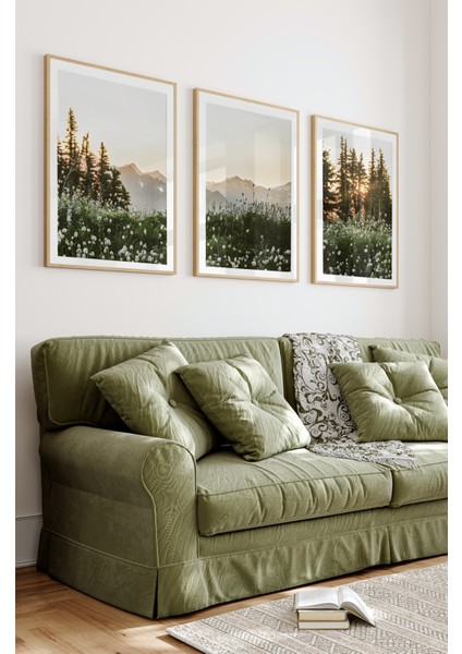 Ahşap Çerçeveli Mdf Tablo Seti Salon ve Oturma Odası Için ÇT3091 23 x 32