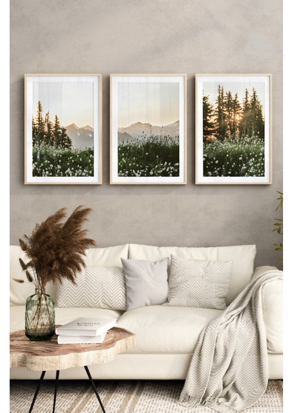 Ahşap Çerçeveli Mdf Tablo Seti Salon ve Oturma Odası Için ÇT3091 23 x 32 fiyatları