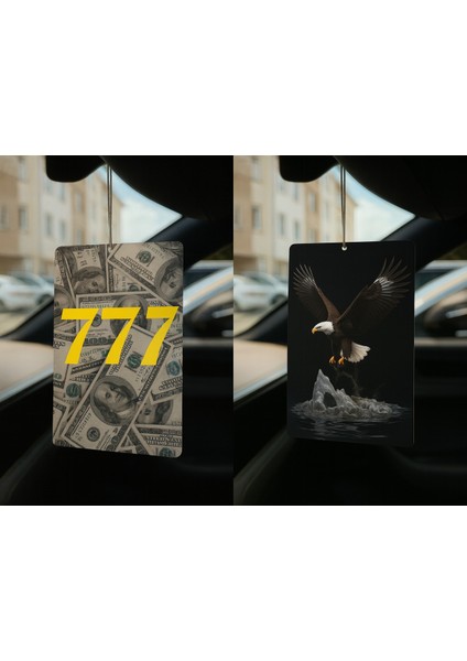 Dolar Manifest 777 ve Kartal - Ikili Oto Kokusu - Dekoratif Araç Kokusu ve Aksesuarı