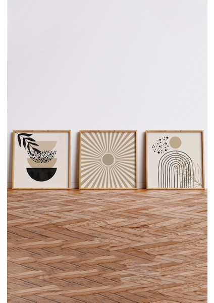 Ahşap Çerçeveli Mdf Kare Tablo Seti Salon ve Oturma Odası Için KR4002 23 x 23 indirimleri