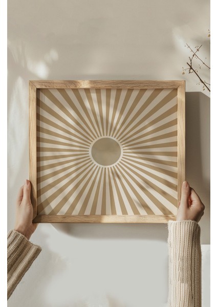 Ahşap Çerçeveli Mdf Kare Tablo Seti Salon ve Oturma Odası Için KR4002 23 x 23