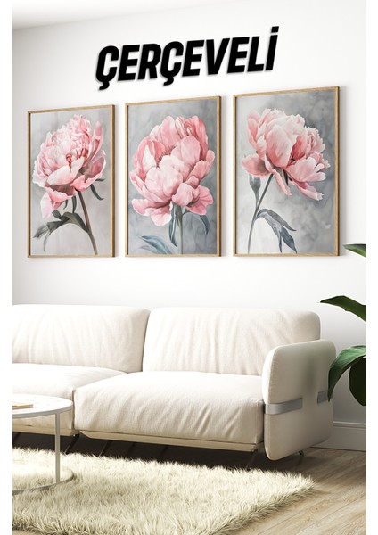 Ahşap Çerçeveli Mdf Tablo Seti Salon ve Oturma Odası Için ÇT3098 23 x 32