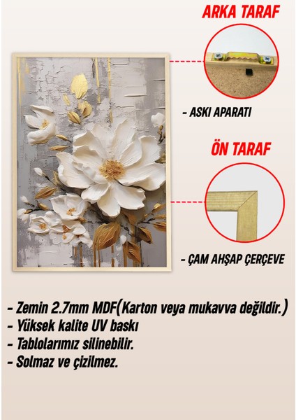 Ahşap Çerçeveli Mdf Tablo Seti Salon ve Oturma Odası Için ÇT3100 23 x 32