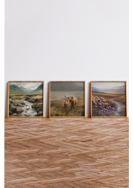 Ahşap Çerçeveli Mdf Kare Tablo Seti Salon ve Oturma Odası Için KR4010 23 x 23 indirimleri