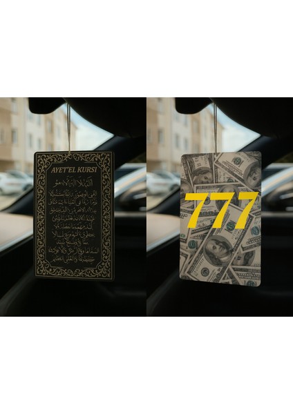 Ayetel Kürsi ve Dolar Manifest 777 - Ikili Oto Kokusu - Dekoratif Araç Kokusu ve Aksesuarı