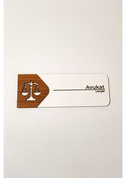 Avukat Odası Kapı Tabelası Kişiselleştirilebilir– Mdf Ofis Oda Isimliği | 19X7 cm