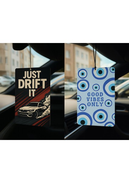 Just Drift It ve Nazar Boncuğu - Ikili Oto Kokusu - Dekoratif Araç Kokusu ve Aksesuarı