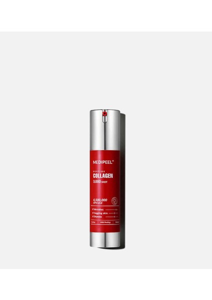 Medıpeel Red Lacto Collagen 3000 Shot Serum 50 ml Sıkılaştırıcı ve Nazik Peeling Etkili Konsantre Spiküller Serum