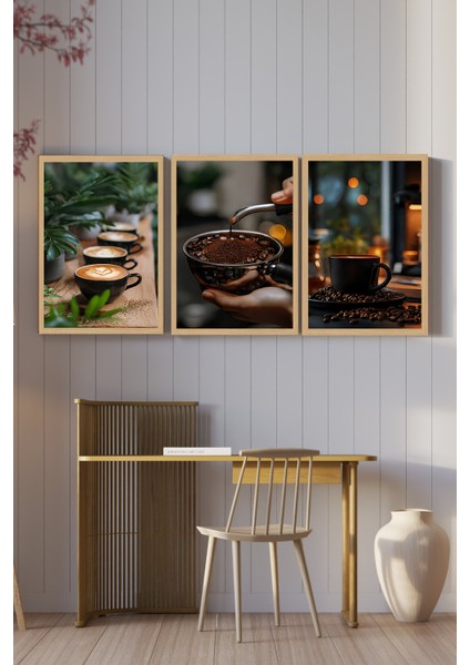 ☕ Coffee Moments – 3’lü Çerçeve Görünümlü Tablo Seti (3 Ebat Seçeneği) CRVS1001 13 x 17 fiyatları