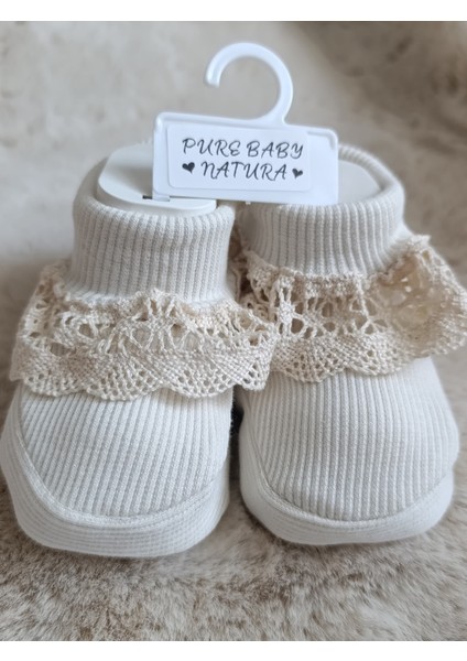 Fitilli Dantelli Bebek Patik Çorap