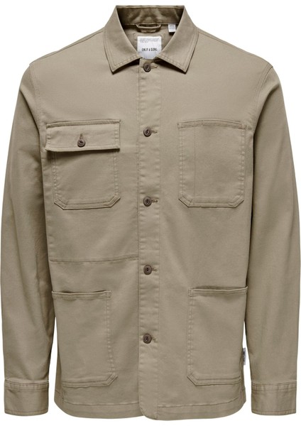 Onsdıego Twıll Ls Chore Overshırt Erkek Kahverengi Uk Gömlek - 22030121