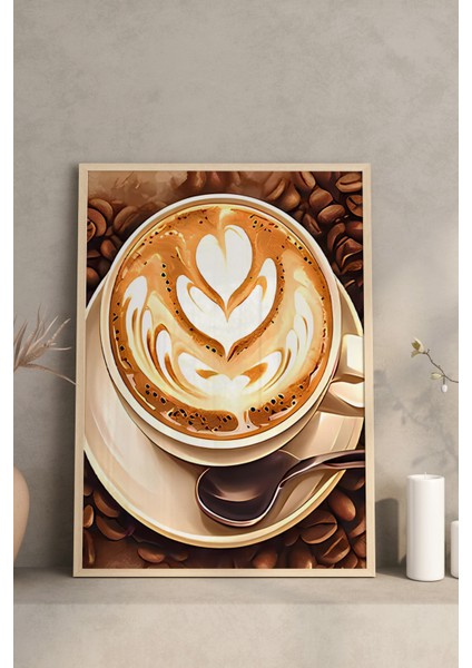 ☕ Latte Sanatlı Kahve Çekirdeği Temalı 3'lü Ahşap Çerçeveli Tablo Seti – Mdf Zemin CRV1008 32 x 42 fırsatları