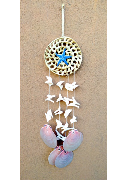 Deniz Kabuklu Deniz Yıldızlı Duvar Süsü Balkon Süsü Bahçe Süsü Ev Dekor Hediyelik Eşya Rüzgar Çanı fiyatları