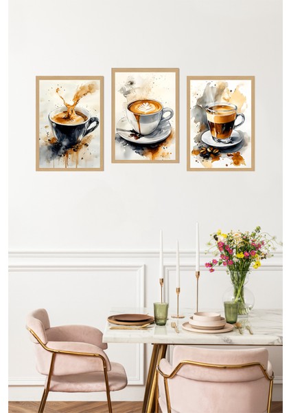 ☕ Kahve Tutkunlarına Özel Çerçeve Görünümlü 3’lü Tablo Seti CRVS1004 13 x 17 fırsatları