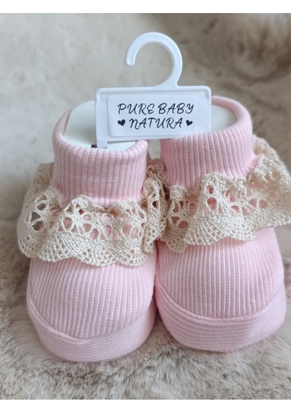 Fitilli Dantelli Bebek Patik Çorap