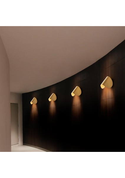 Modern Led'li Aplik Parlak Gold Ambiyans Tekli Duvar LED Aydınlatma, 3000K Sarı Işık HEYBE-13624 modelleri
