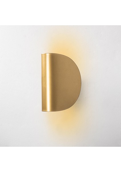 Modern Led'li Aplik Parlak Gold Ambiyans Tekli Duvar LED Aydınlatma, 3000K Sarı Işık HEYBE-13624