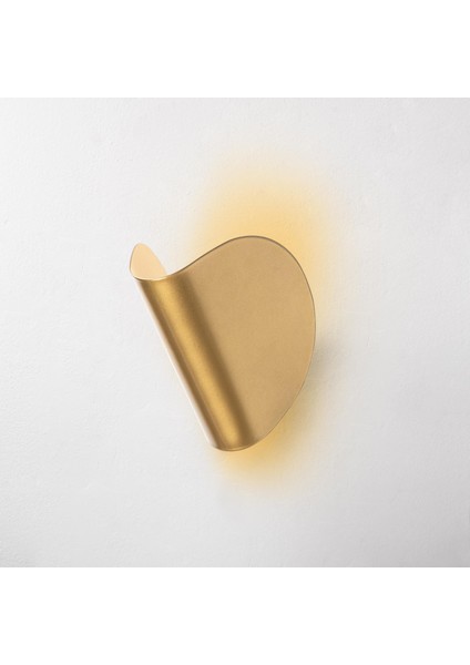 Modern Led'li Aplik Parlak Gold Ambiyans Tekli Duvar LED Aydınlatma, 3000K Sarı Işık HEYBE-13624