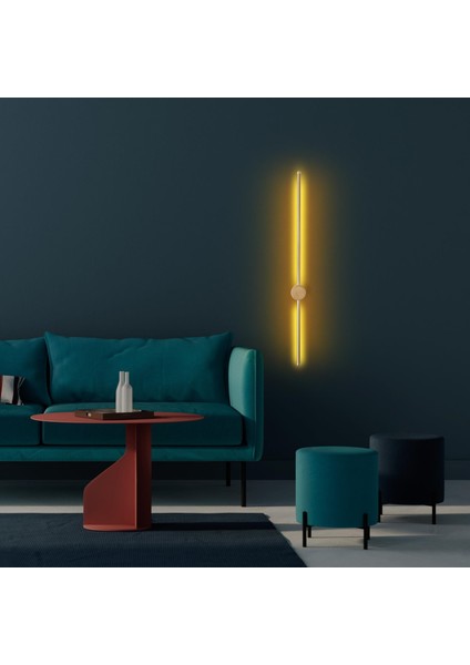 Modern Led'li Uzun Çubuk Aplik Parlak Gold, Tekli LED Duvar Aplik Aydınlatma 3000K Sarı Işık SWORD-13487 fiyatları