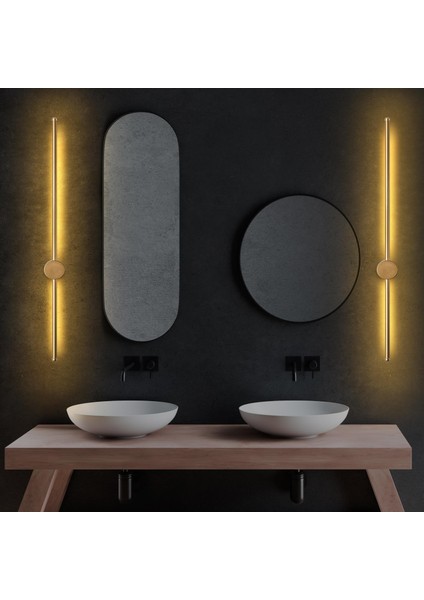 Modern Led'li Uzun Çubuk Aplik Parlak Gold, Tekli LED Duvar Aplik Aydınlatma 3000K Sarı Işık SWORD-13487 fırsatları